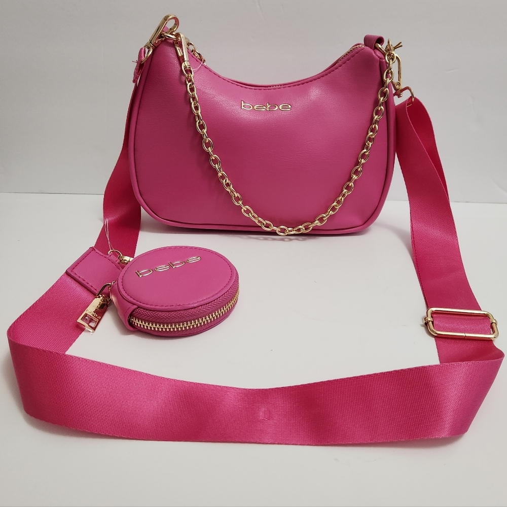 🆕️⬇️🎉HOST PICK🎉 bebe Pink Mara Nylon Crossbody Bag With Coin Purse - Picture 2 of 15